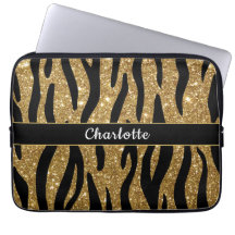 Chic Gold Glitter Tiger Stripe