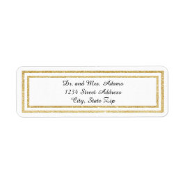 Chic Gold Glitter Trim - Return Address Label