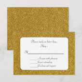 Chic Gold Glitter Wedding RSVP-kaart RSVP Kaartje (Voorkant / Achterkant)