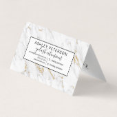 Chic gold glitter white marble elegant patroon visitekaartje (Achterkant)