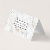 Chic gold glitter white marble elegant patroon visitekaartje (Voorkant)