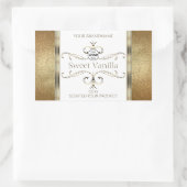 Chic  Gold Glitter White Product Labels Logo (Tas)
