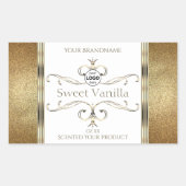 Chic  Gold Glitter White Product Labels Logo (Voorkant)