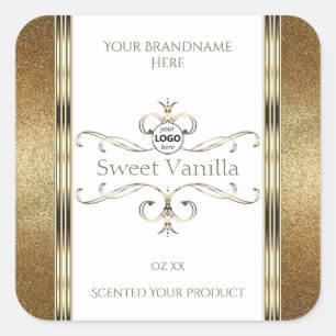 Chic  Gold Glitter White Product Labels Logo