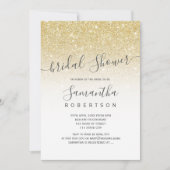 Chic Gold glitter white script vrijgezellenfeest Kaart (Voorkant)
