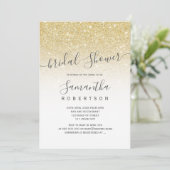 Chic Gold glitter white script vrijgezellenfeest Kaart (Staand voorkant)