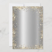 Chic Gold Glitter Zilver 50ste bruiloft Jubileum Kaart (Achterkant)