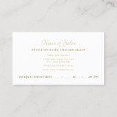 Chic Gold Glitz Hourglass Schoonheidssalon Afspraa Afsprakenkaartje (Achterkant)