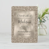 Chic Gold Glitz Stijlvolle Glam Glitter Kaart (Staand voorkant)