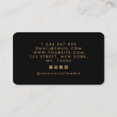 Chic Gold Gradient Wereldkaart Global Travel Agent Visitekaartje (Achterkant)