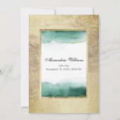 Chic Gold green waterverf glitter Vrijgezellenfees Kaart (Achterkant)