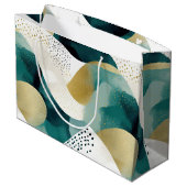 Chic Gold Green White Abstract Groot Cadeauzakje (Achterkant Gekanteld)