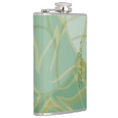 Chic Gold Green White Abstract Heupfles (Rechts)
