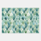 Chic Gold Green White Abstract Inpakpapier Vel (Voorkant 2)