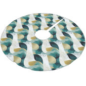 Chic Gold Green White Abstract Kerstboom Rok (Gekanteld)