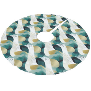 Chic Gold Green White Abstract Kerstboom Rok