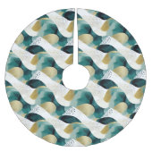 Chic Gold Green White Abstract Kerstboom Rok (Voorkant)