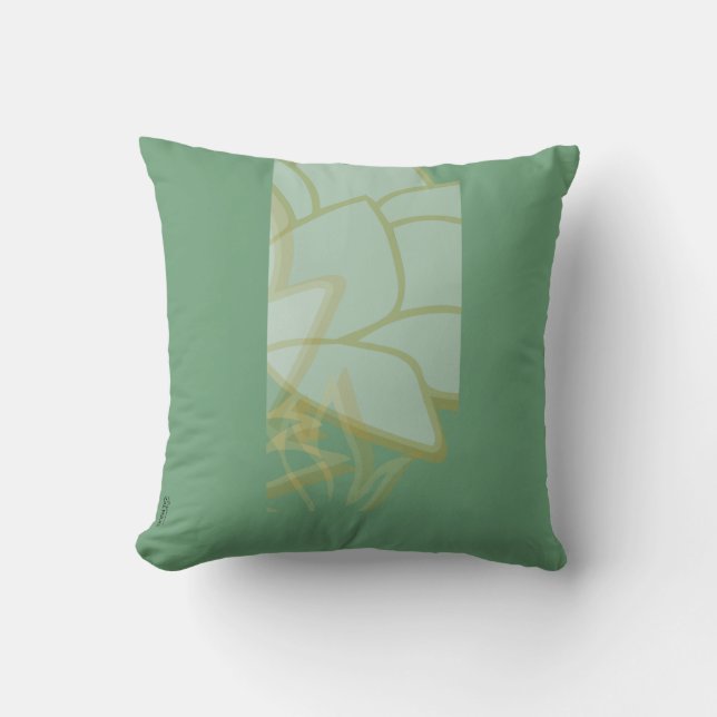 Chic Gold Green White Abstract Kussen (Voorkant)