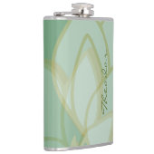 Chic Gold Green White - Abstract patroon Heupfles (Rechts)