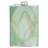 Chic Gold Green White - Abstract patroon Heupfles (Voorkant)