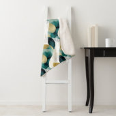 Chic Gold Green White Abstract Sherpa Deken (In situ)