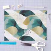 Chic Gold Green White Abstract Tissuepapier (Craft)