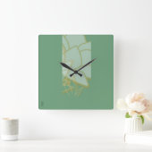 Chic Gold Green White Abstract Vierkante Klok (Huis)
