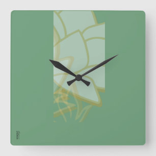 Chic Gold Green White Abstract Vierkante Klok