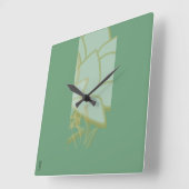 Chic Gold Green White Abstract Vierkante Klok (Hoek)