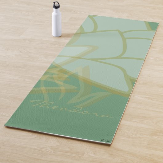 Chic Gold Green White Abstract Yogamat (In situ)