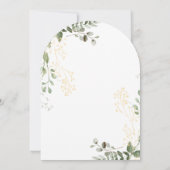 Chic Gold Greenery Eucalyptus Photo Wedding Arch Kaart (Achterkant)