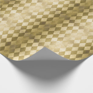 Chic Gold Harlequin Diamond Pattern Cadeaupapier