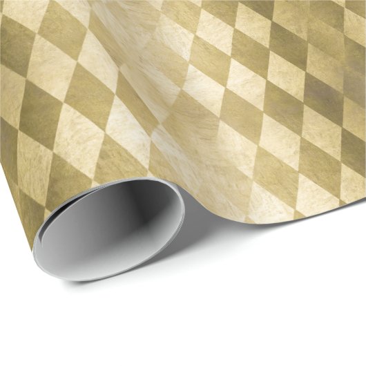 Chic Gold Harlequin Diamond Pattern Cadeaupapier (Rol Hoek)