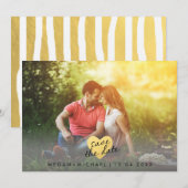 Chic Gold Heart Sla de datum-fotokaart op Save The Date (Voorkant / Achterkant)