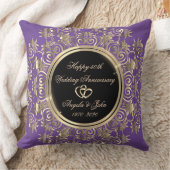 Chic Gold Hearts Swirl 50th Wedding Jubileum Kussen (Deken)