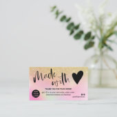 Chic gold holographic Bedankt dat je verliefd bent Visitekaartje (Staand voorkant)