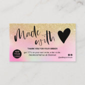 Chic gold holographic Bedankt dat je verliefd bent Visitekaartje (Voorkant)