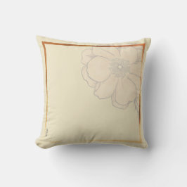 Chic Gold Ivory Abstract Floral Lijst Kussen