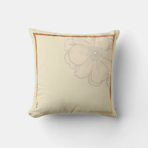 Chic Gold Ivory Abstract Floral Lijst Kussen