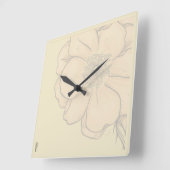 Chic Gold Ivory Abstracte Floral Vierkante Klok (Hoek)