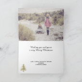 Chic Gold kerstbomen met fotofeestdag Feestdagen Kaart (Binnen)