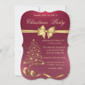 Chic Gold-kerstboom, Bow-kerstfeest Kaart (Voorkant)