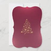 Chic Gold-kerstboom, Bow-kerstfeest Kaart (Achterkant)