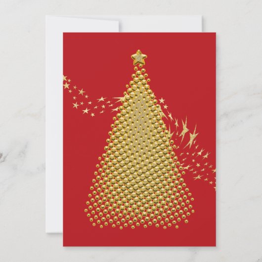 Chic Gold kerstboomfeestdag Kaart (Achterkant)
