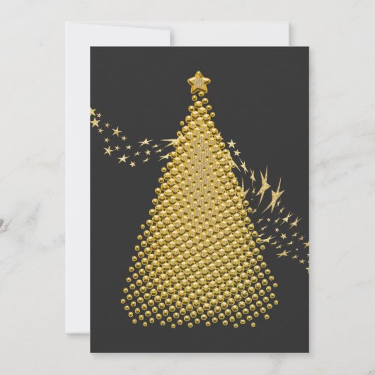 Chic Gold kerstboomfeestdag Kaart (Achterkant)