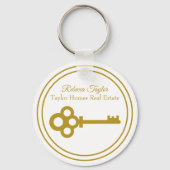 Chic Gold Key Real Estate Company Custom Realtor Sleutelhanger (Voorkant)