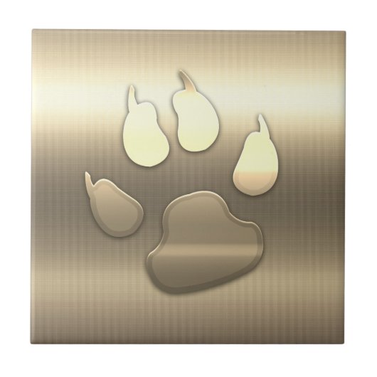 Chic Gold Kijk naar Dog Pet Ceramic Tile Tegeltje (Voorkant)