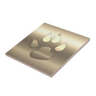 Chic Gold Kijk naar Dog Pet Ceramic Tile Tegeltje