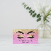 *~* Chic Gold Lavender Lashes Extensions Brows Visitekaartje (Staand voorkant)