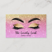 *~* Chic Gold Lavender Lashes Extensions Brows Visitekaartje (Voorkant)